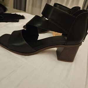 Frye Black Strappy Block Heel Sandals